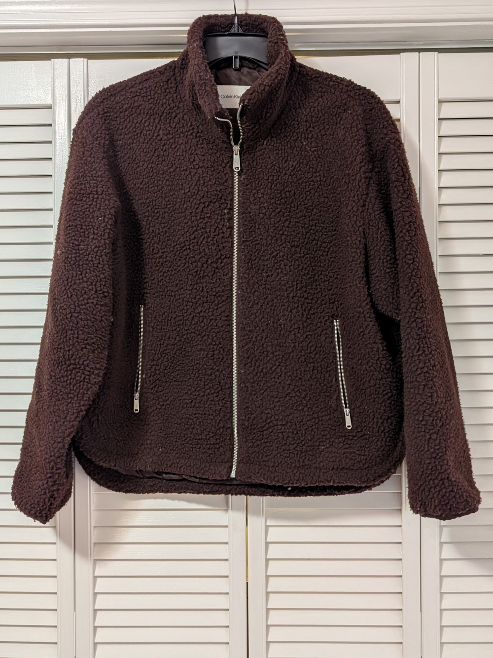 Calvin Klein Jeans Brown Faux Fur Jacket